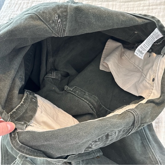 Carhartt Cotton Duck Bib Overalls Mens 38x32 Double Knee Moss Green R06 VTG - Picture 11 of 11